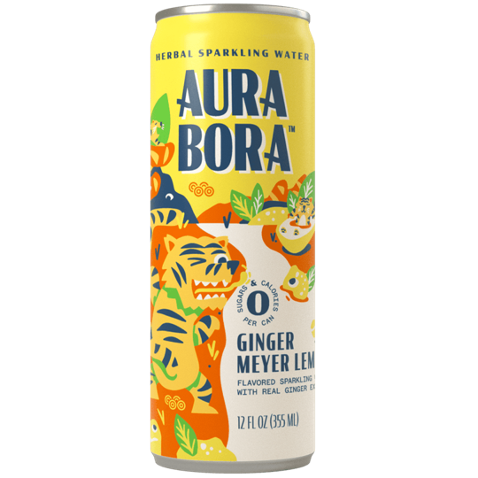 Aura Bora - Ginger Meyer Lemon Sparkling Water (4 pack)