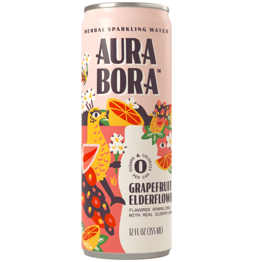 Aura Bora - Grapefruit Elderflower Sparkling Water (4 pack)